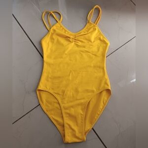 Double camisole leotard in yellow